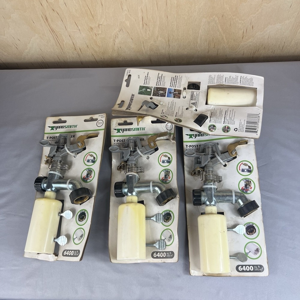 Lot of 4 Yardsmith & Project Source 6400 Sq Ft T-Post Lawn Sprinklers 2626673